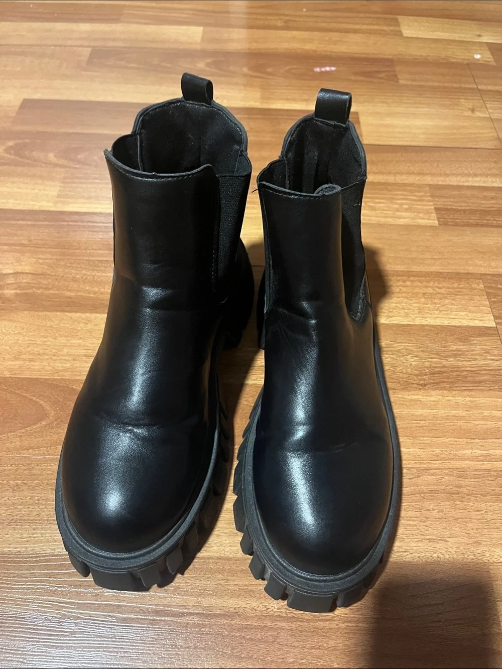 Black Chunky Platform Chelsea Boots - Women